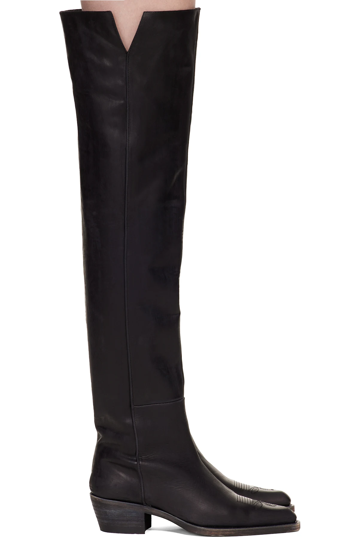 Black Clive Over-the-Knee Flat Tall Boots