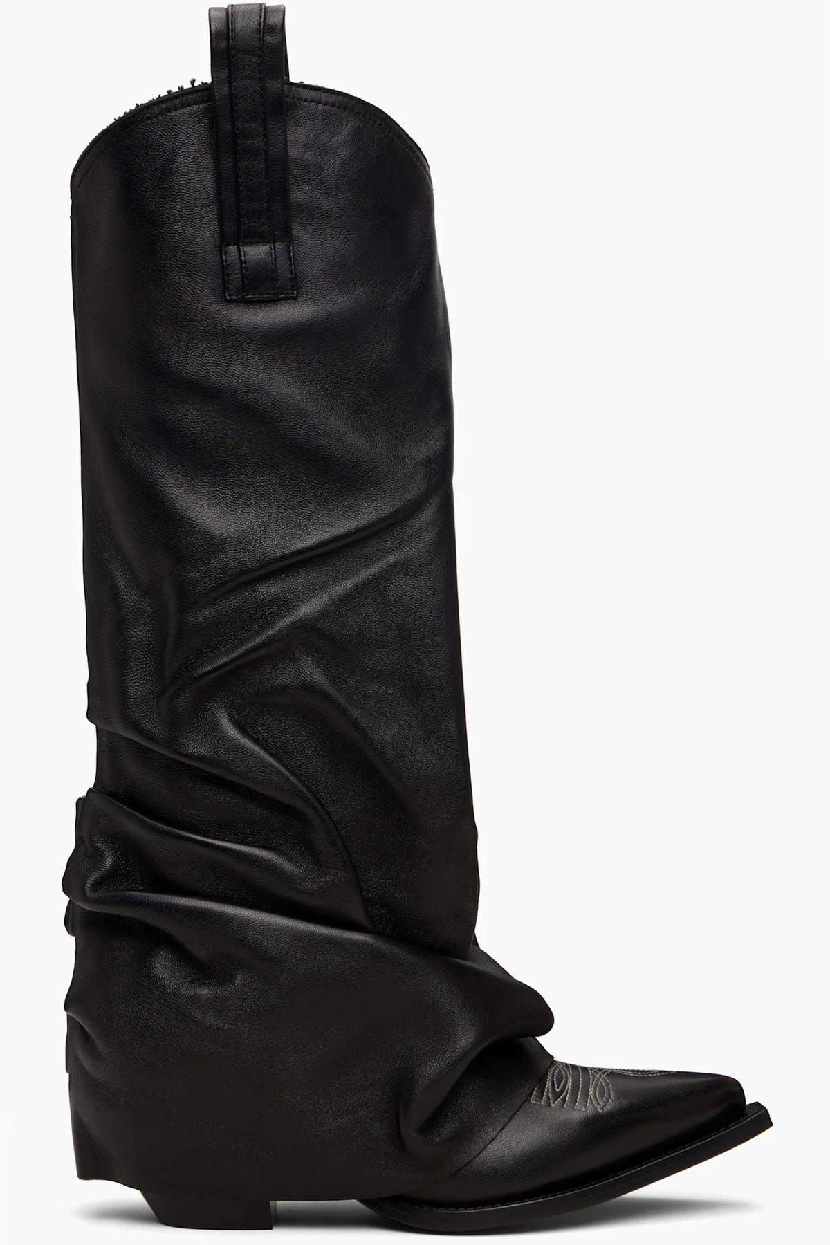 Black Sleeve Mid Cowboy Boots