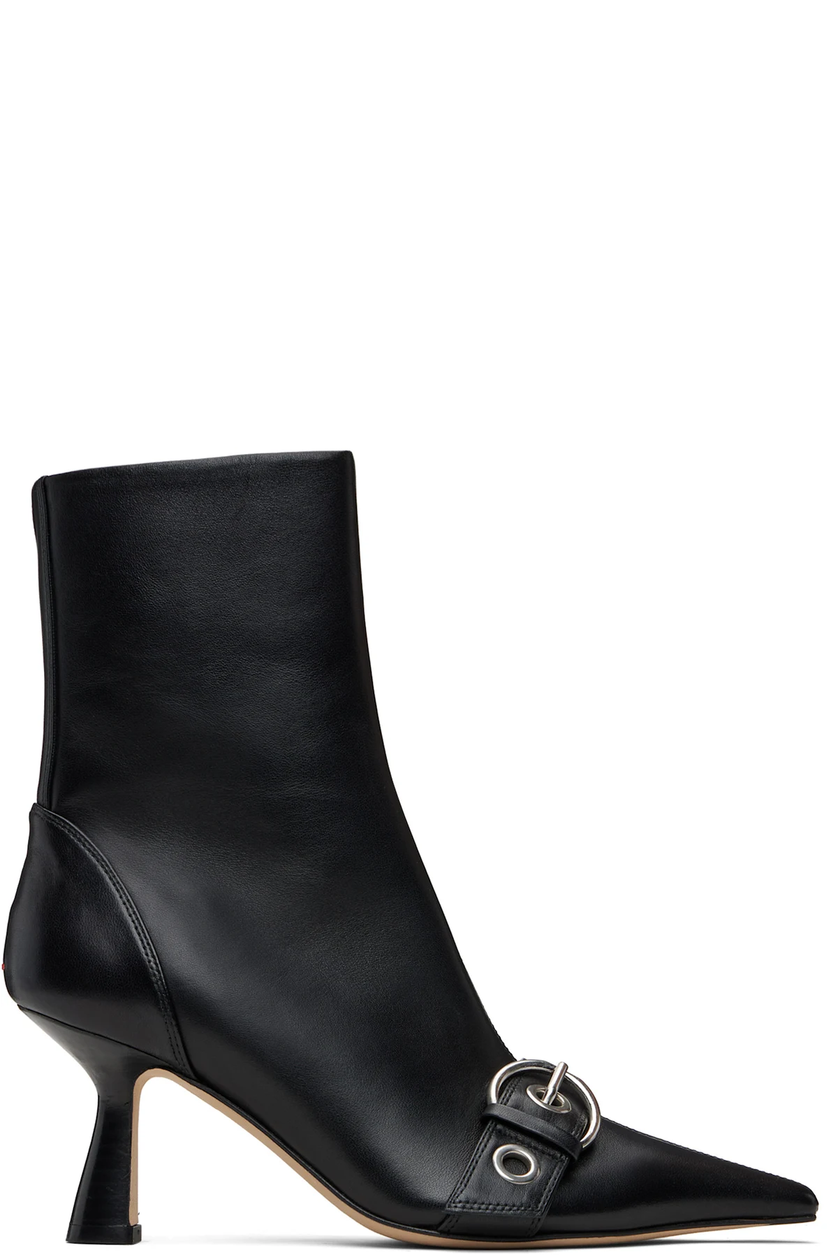 Black Halima Eyelet Pointed Boots
