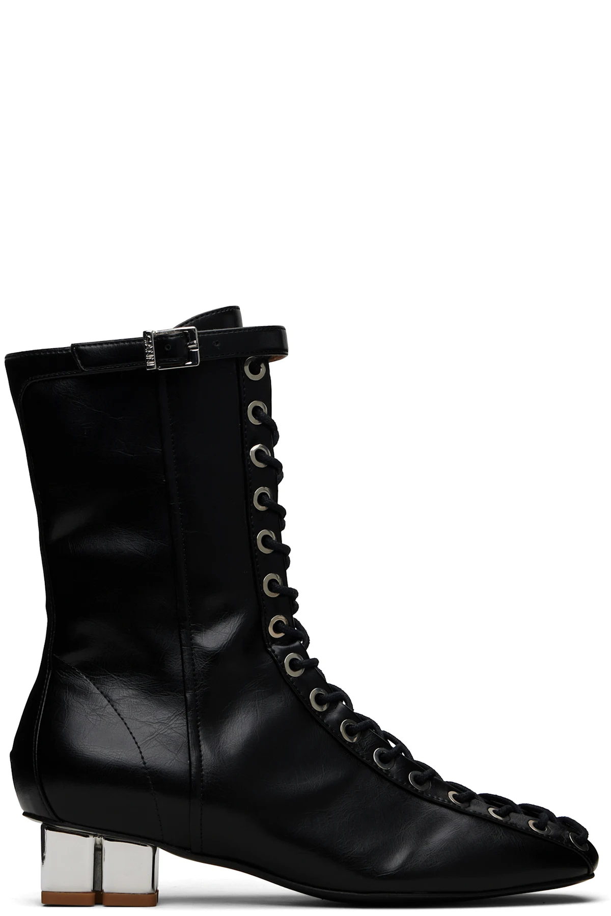Black Lace-Up Ankle Boots