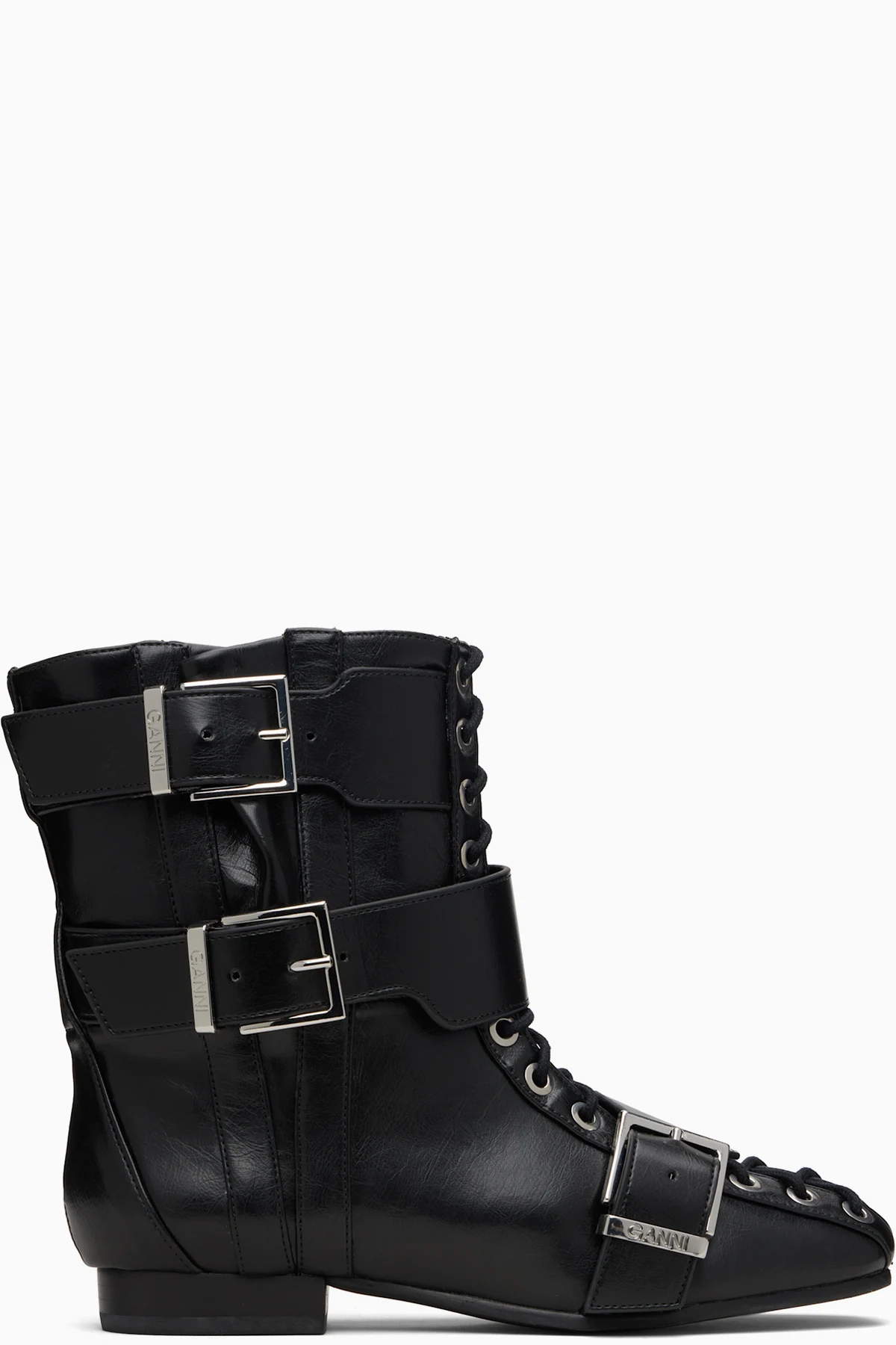 Black Eyelets Lace Up Boots