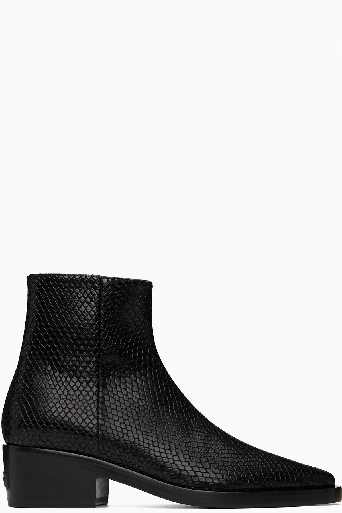 Black Snakeskin-Embossed Santa Fe Boot