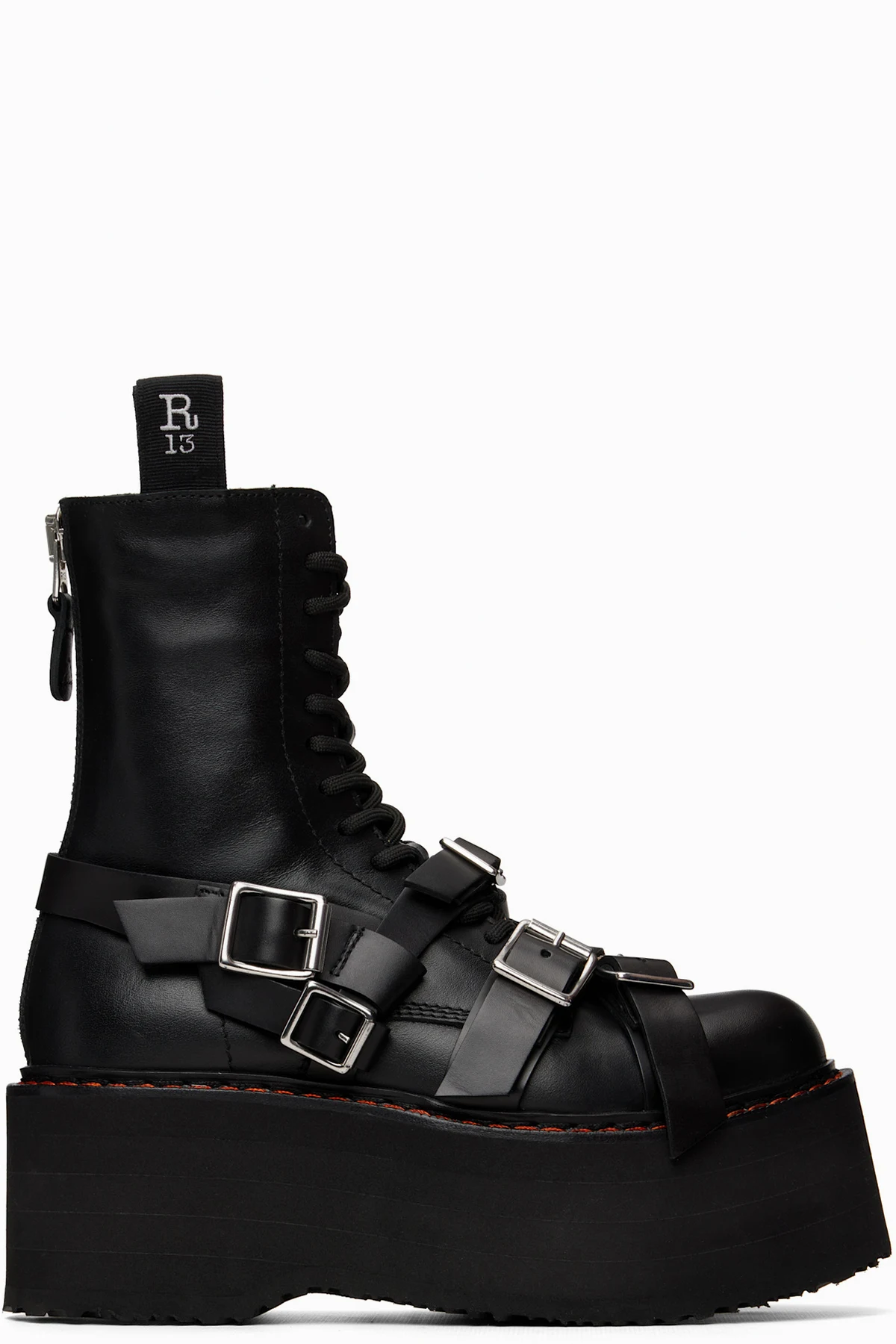 Black Strapped Double Stack Boots