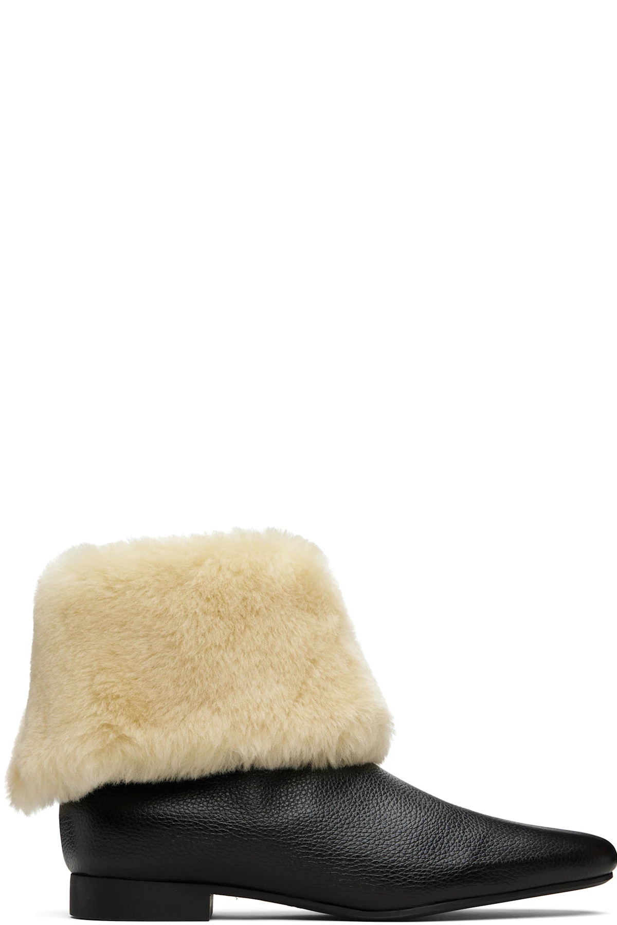 Black & Beige Downtown Shearling Boots