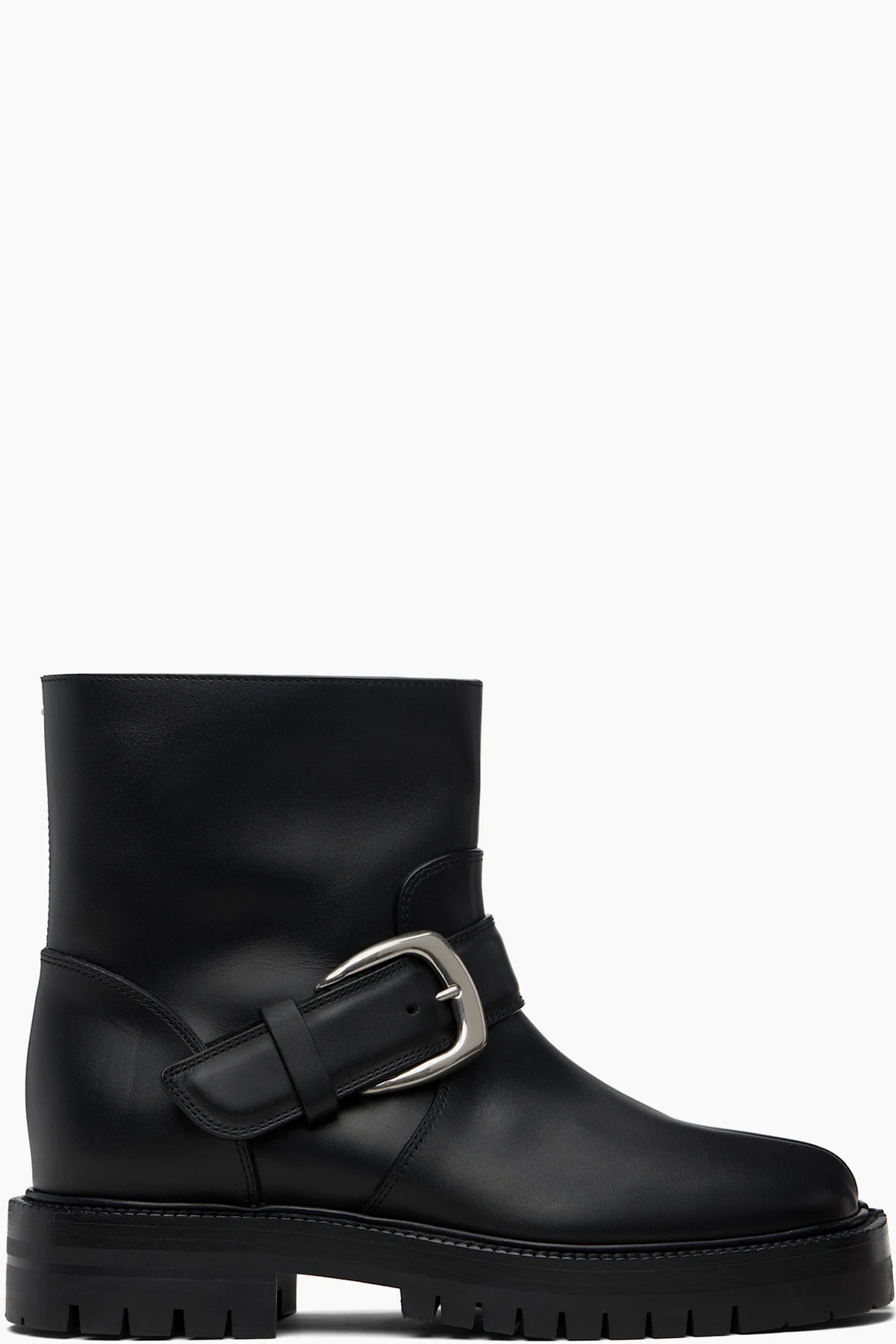 Black Tabi County Buckle Ankle Boots