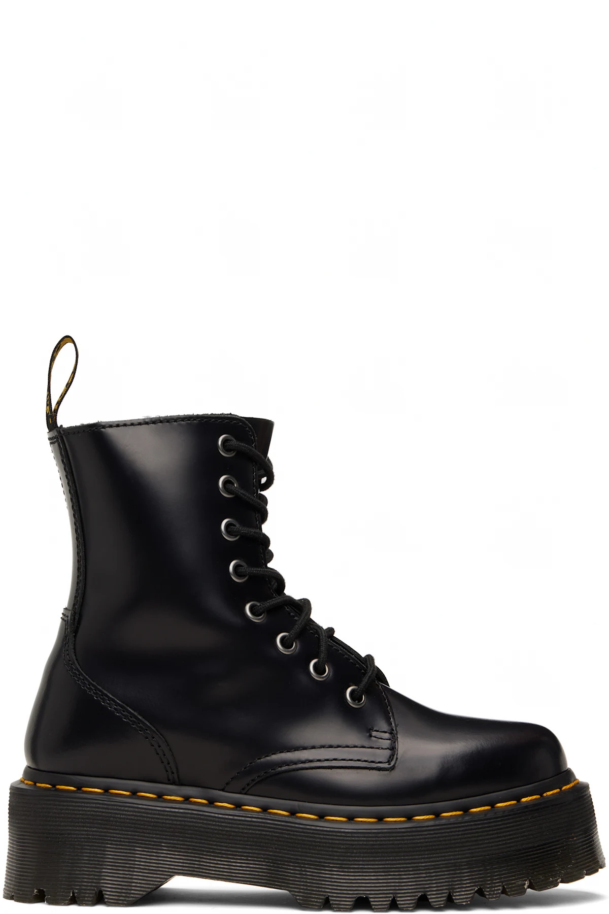 Black Jadon Smooth Leather Platform Boots