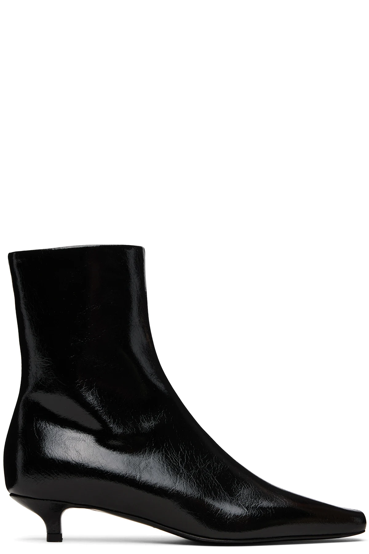Black Slim Naplack Ankle Boots