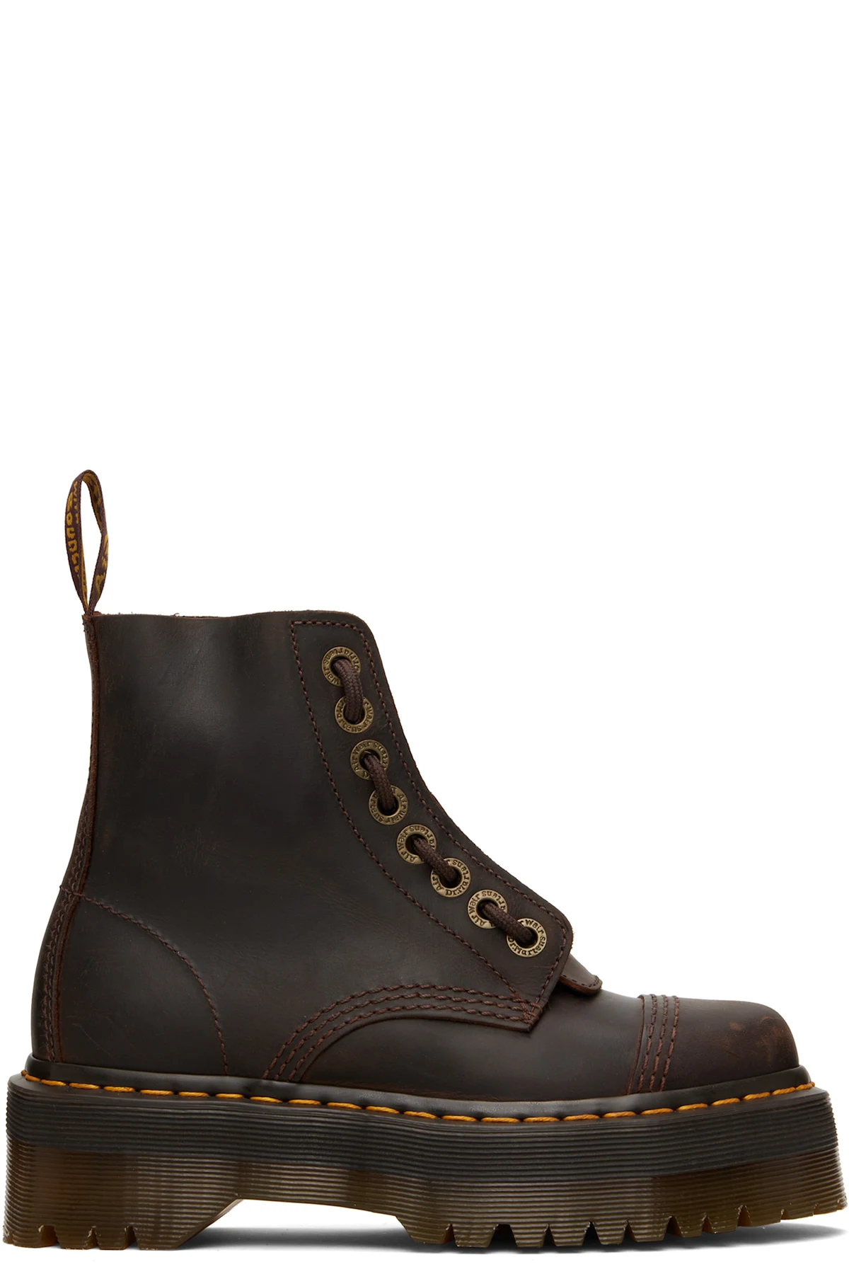 Brown Sinclair Crazy Horse Leather Platform Boots