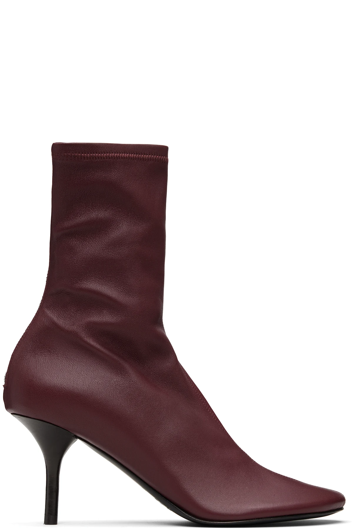 Burgundy Leather Ankle Boots