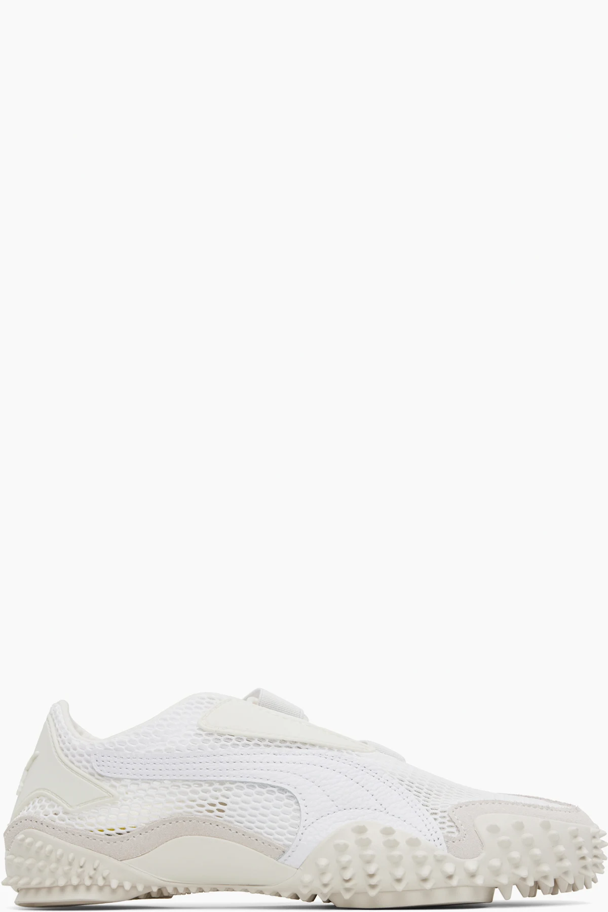 White & Gray Mostro Mesh Sneakers