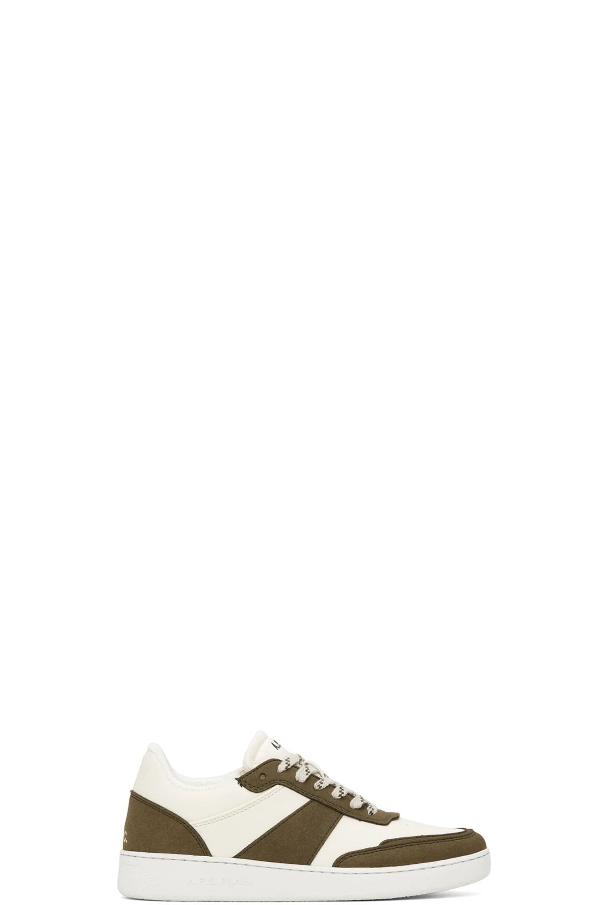 Off-White & Khaki Plain Sneakers