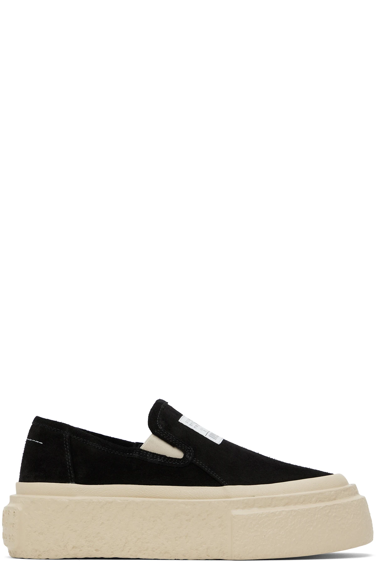 Black Suede Platform Slip-On Sneakers