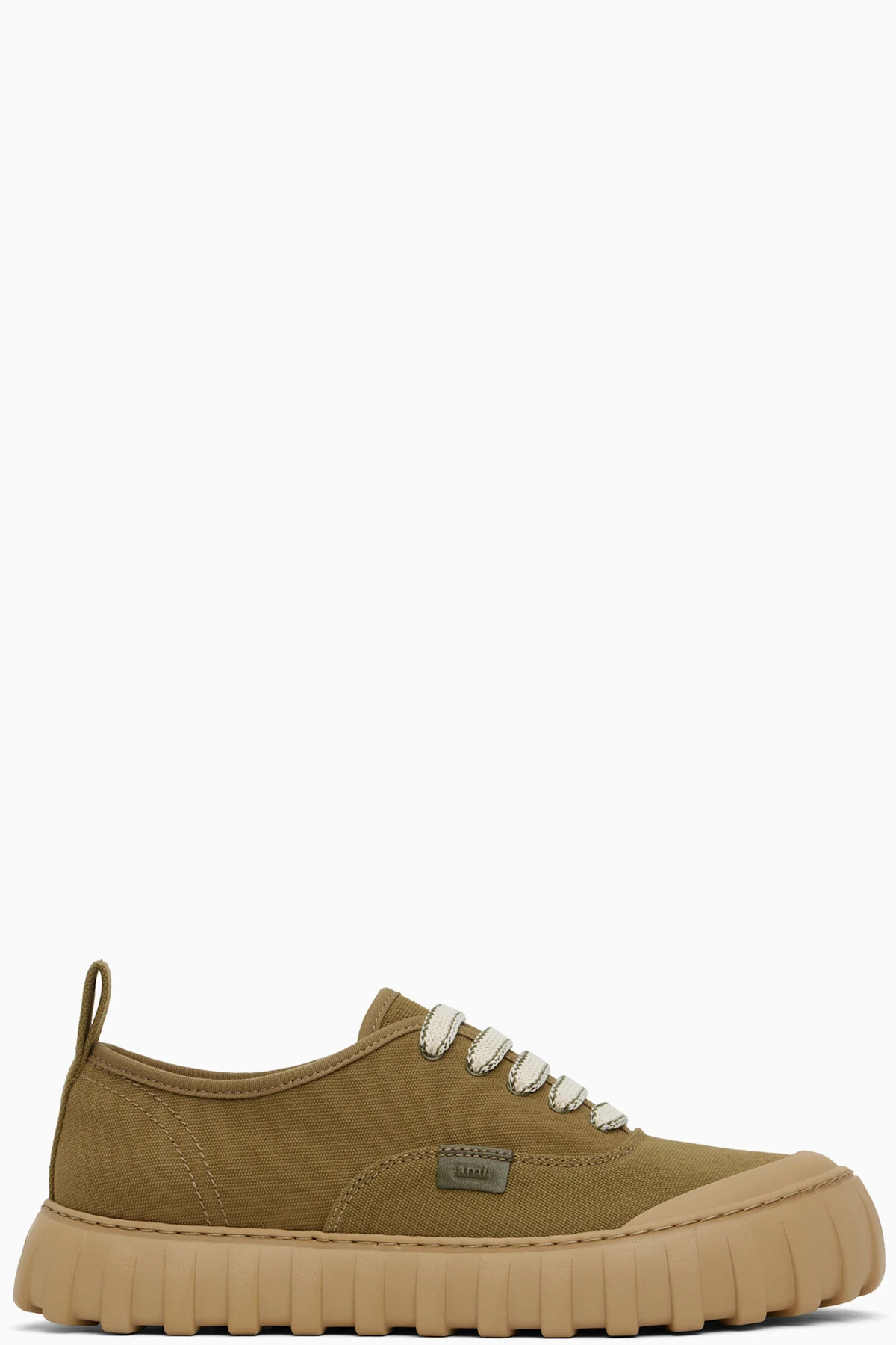 Khaki Cotton Low Top Tempo Canvas Sneakers