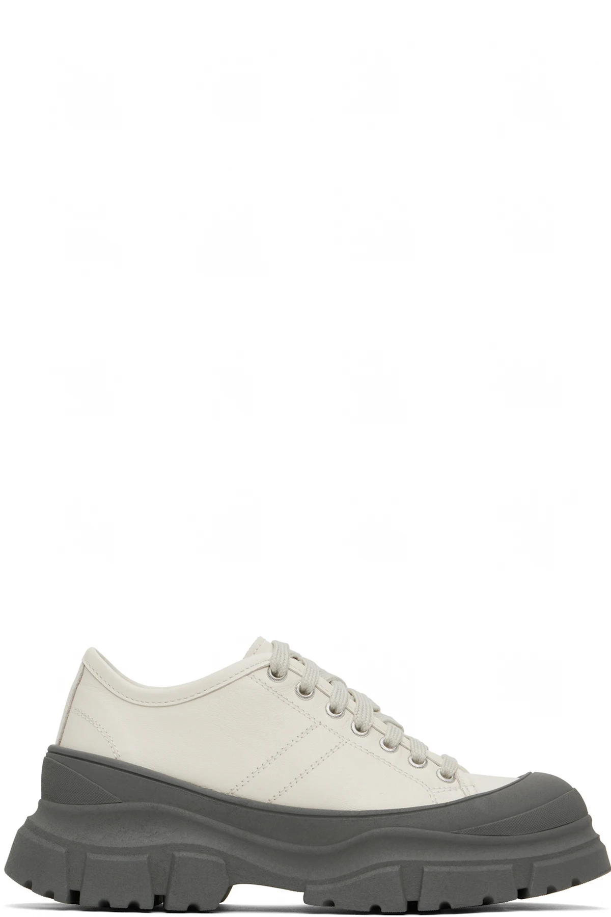 Beige & Gray Feat Sneakers