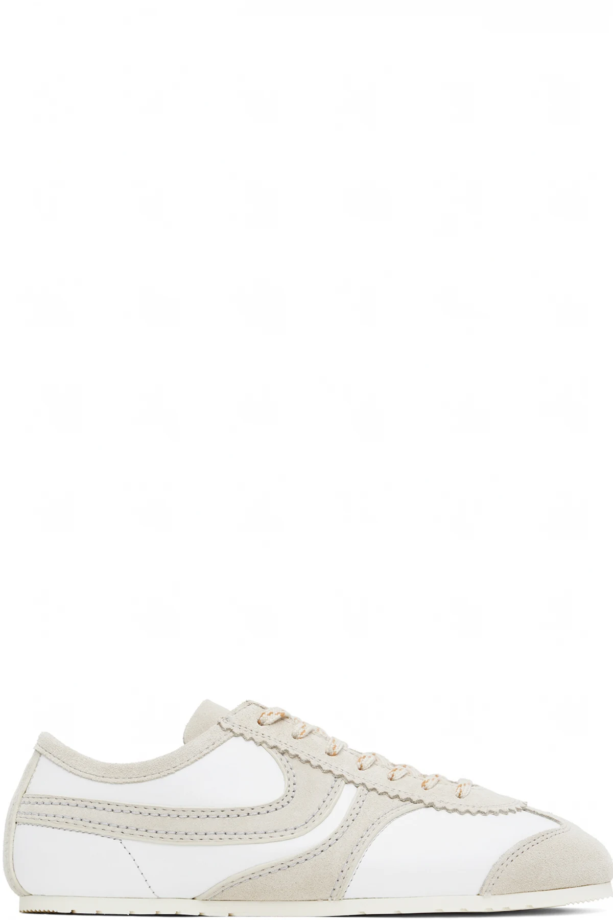 Taupe & White Suede Sneakers