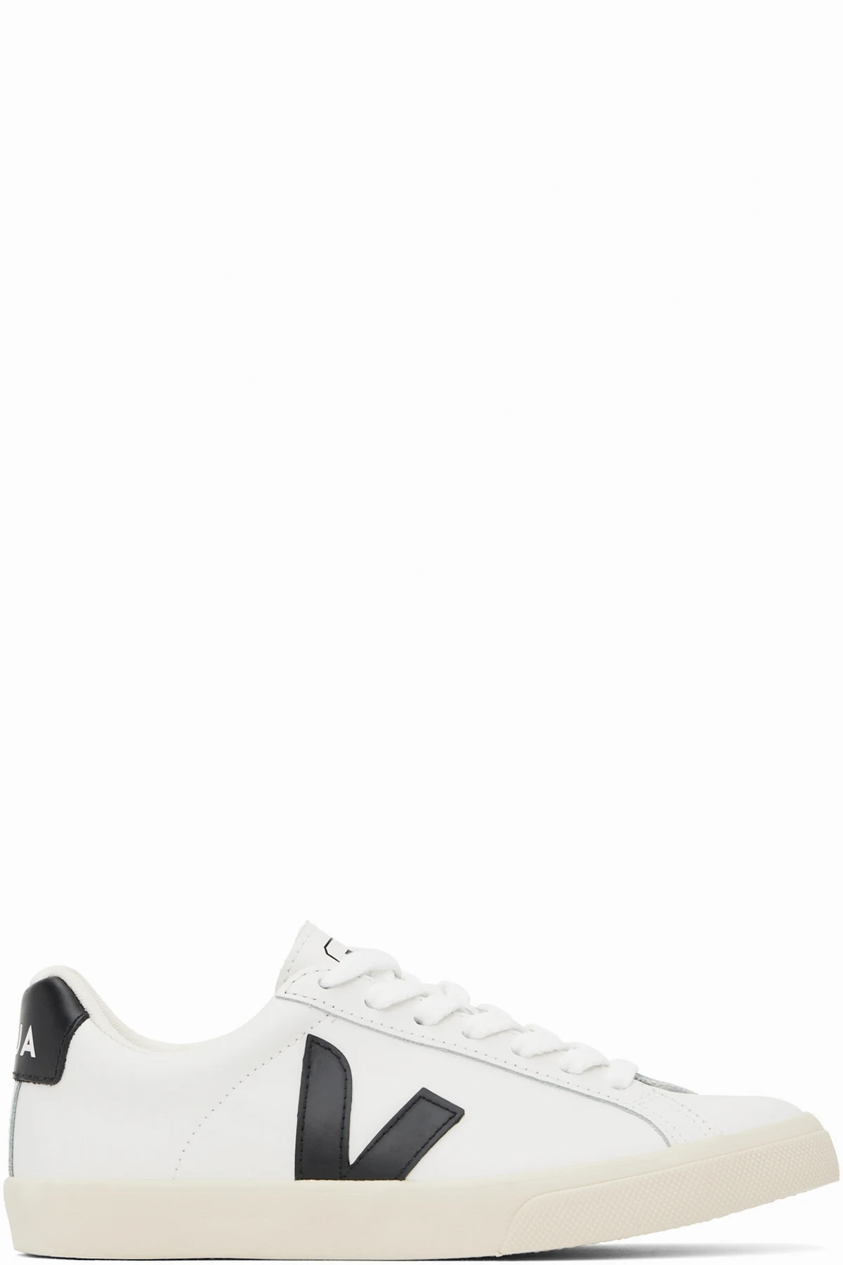 White & Black Esplar Leather Sneakers