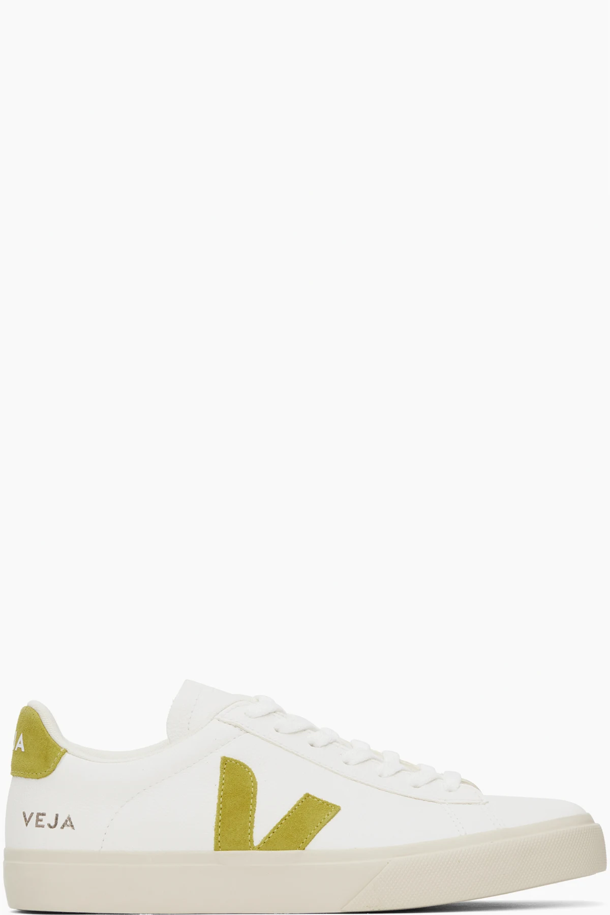 White & Yellow Campo Leather Sneakers
