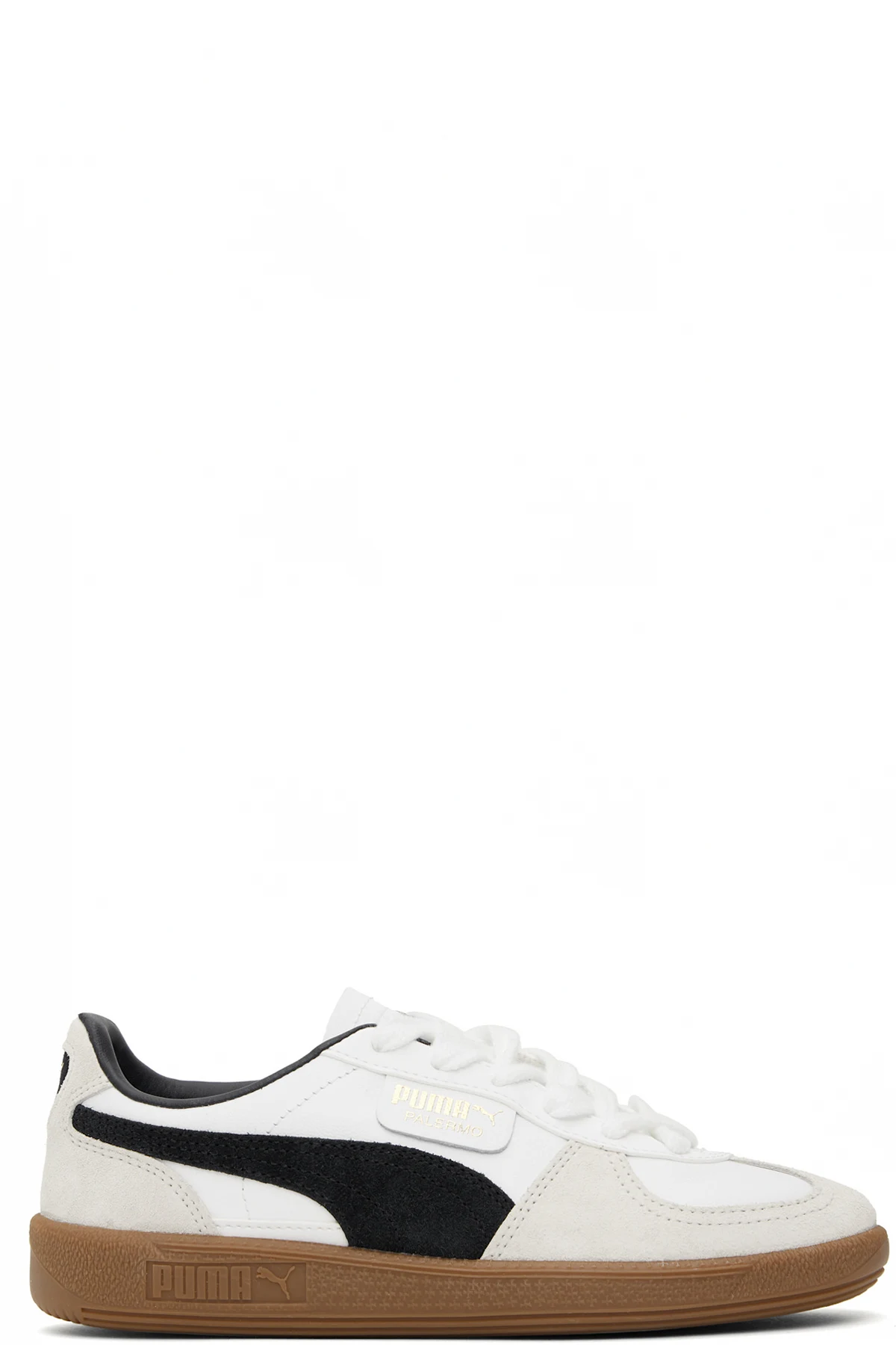 White & Gray Palermo Leather Sneakers