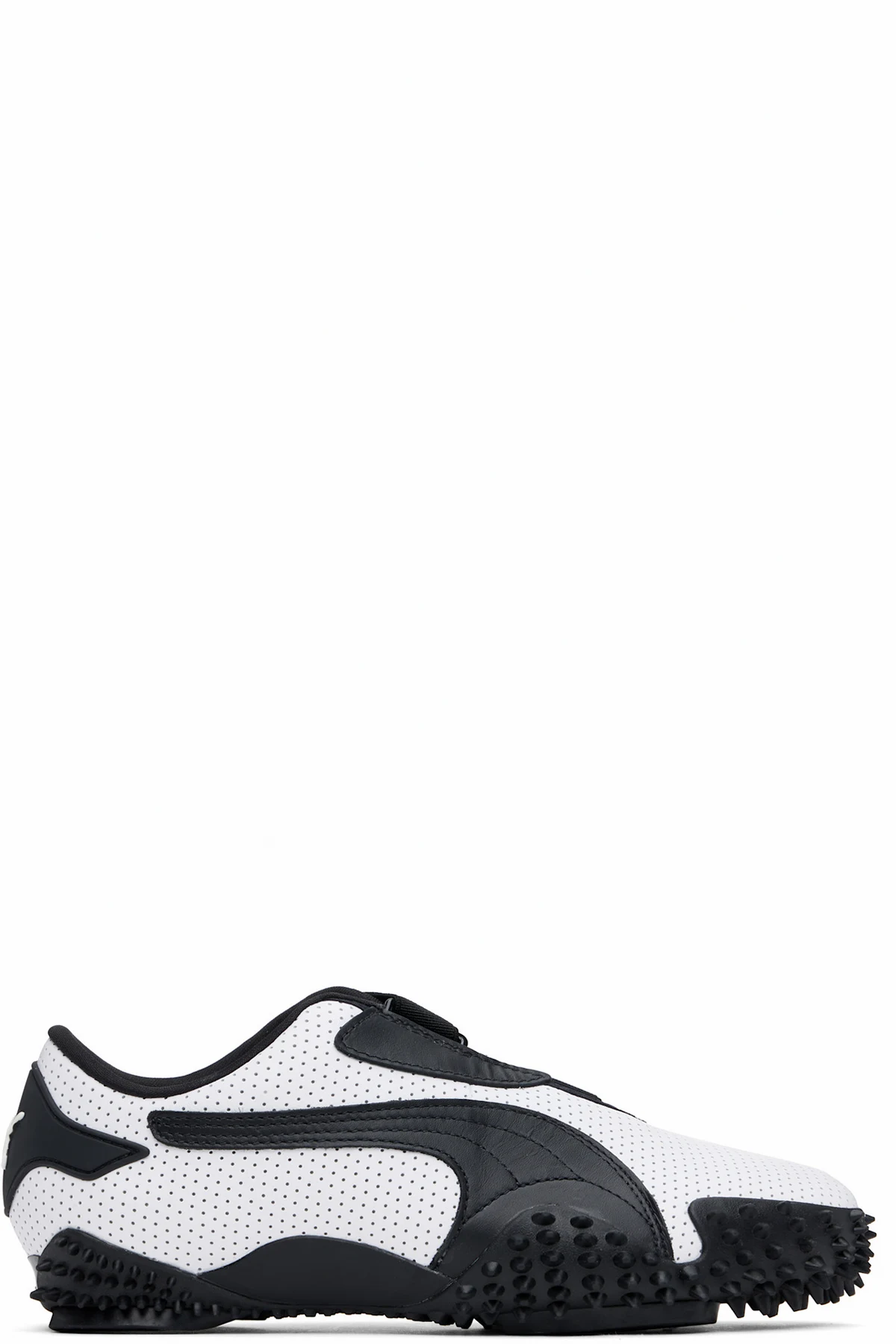 White & Black Mostro Perforated Sneakers