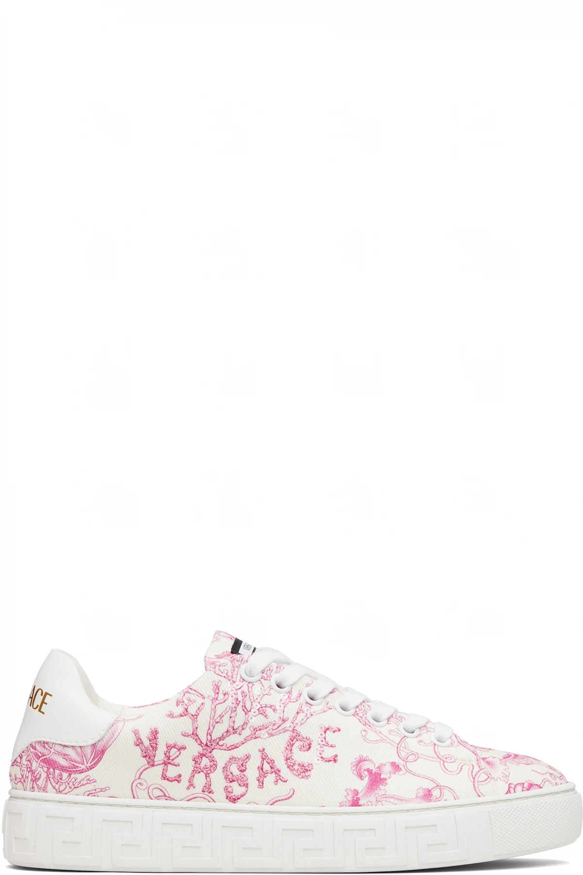 Off-White & Pink Underwater Barocco Greca Sneakers