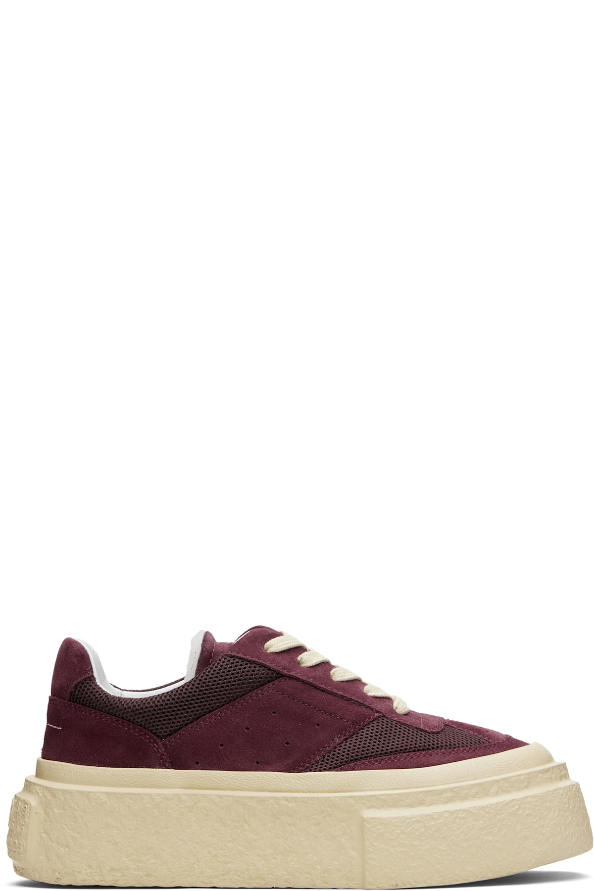 Burgundy Platform Sneakers