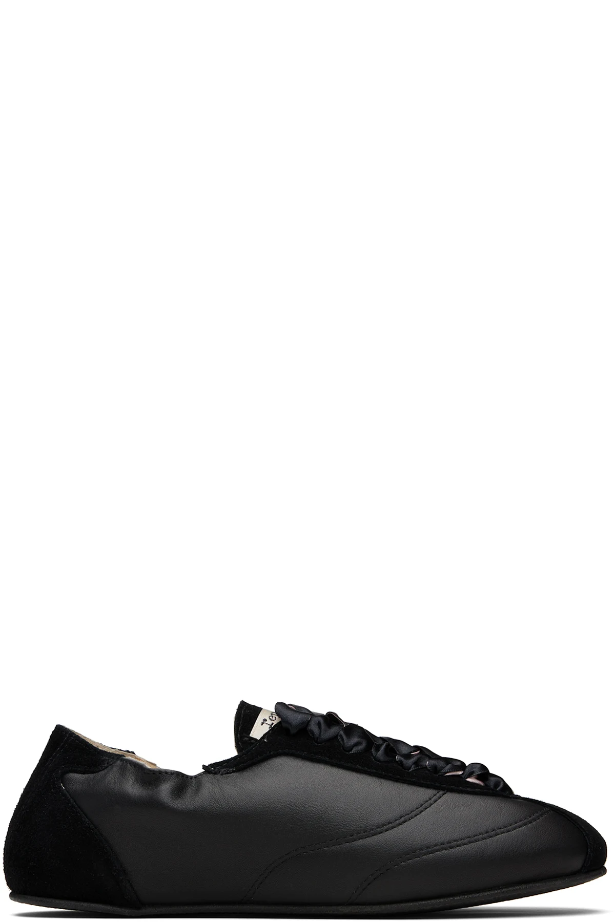 Black Silk Tennis Sneakers