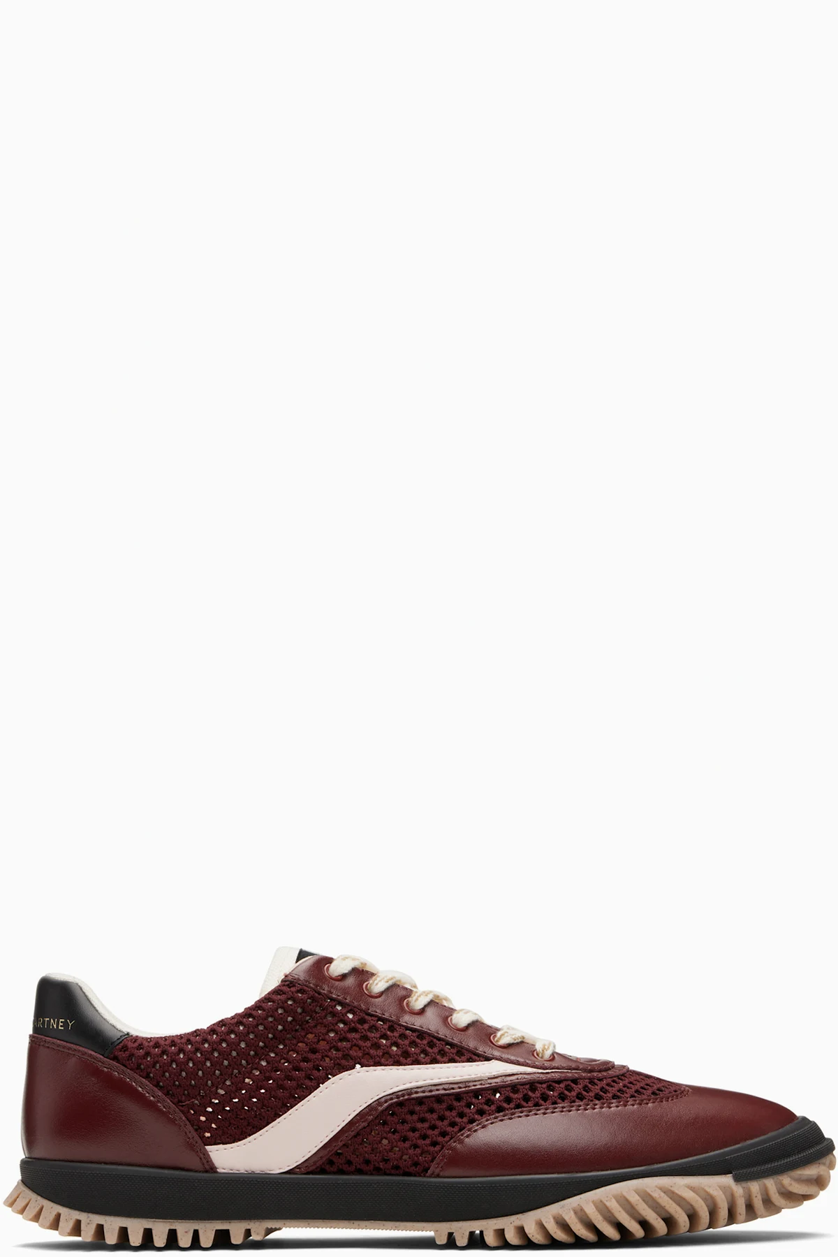 Burgundy S-Wave Sport Mesh Paneled Sneakers