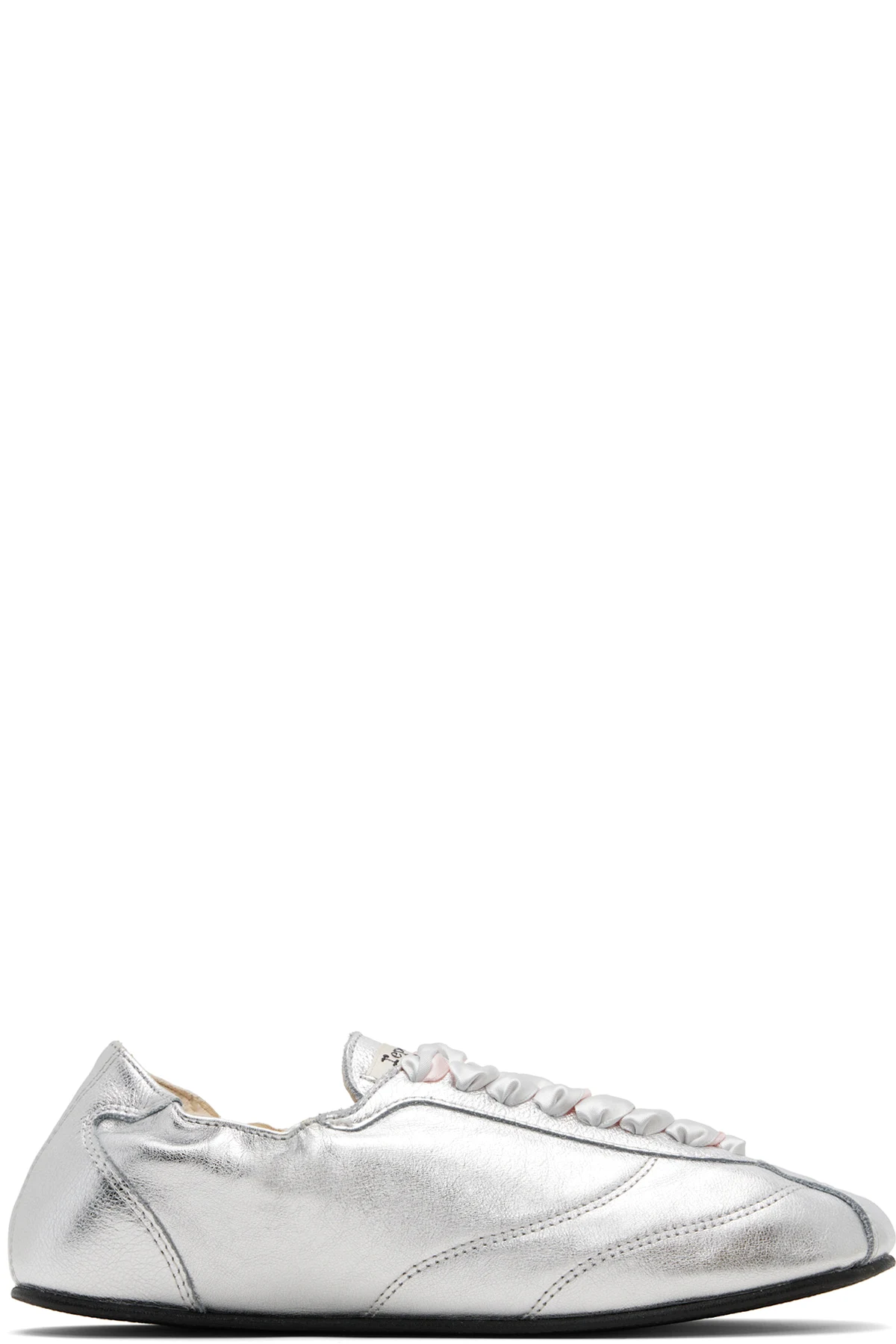 Silver Silk Tennis Sneakers