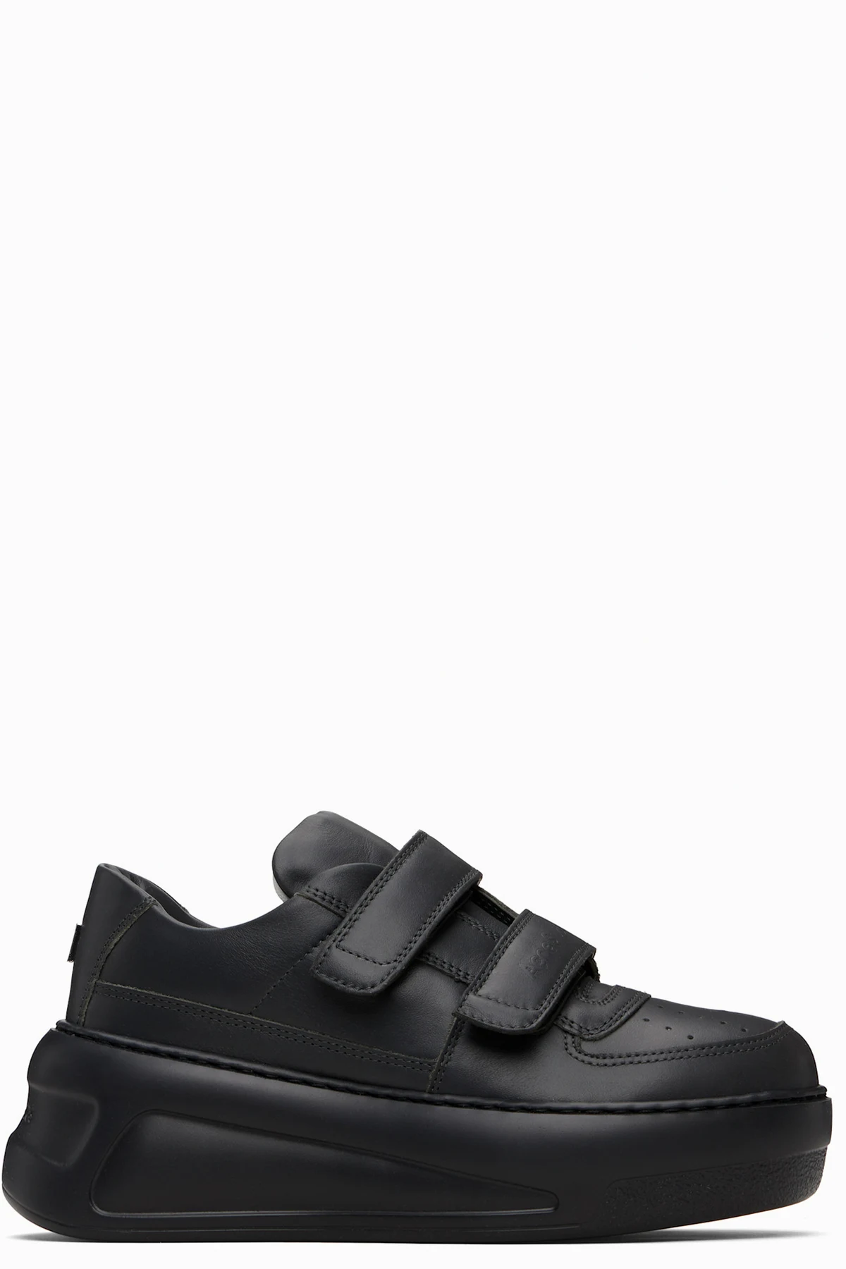 Gray Velcro Strap Platform Sneakers