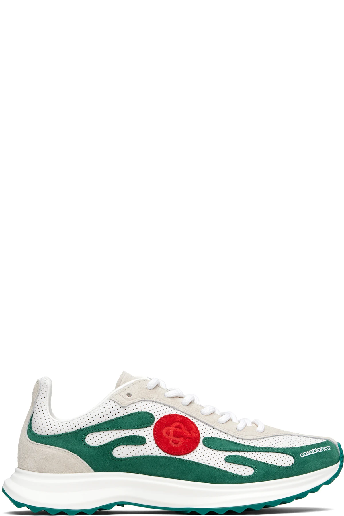 White & Green Stade Sneakers