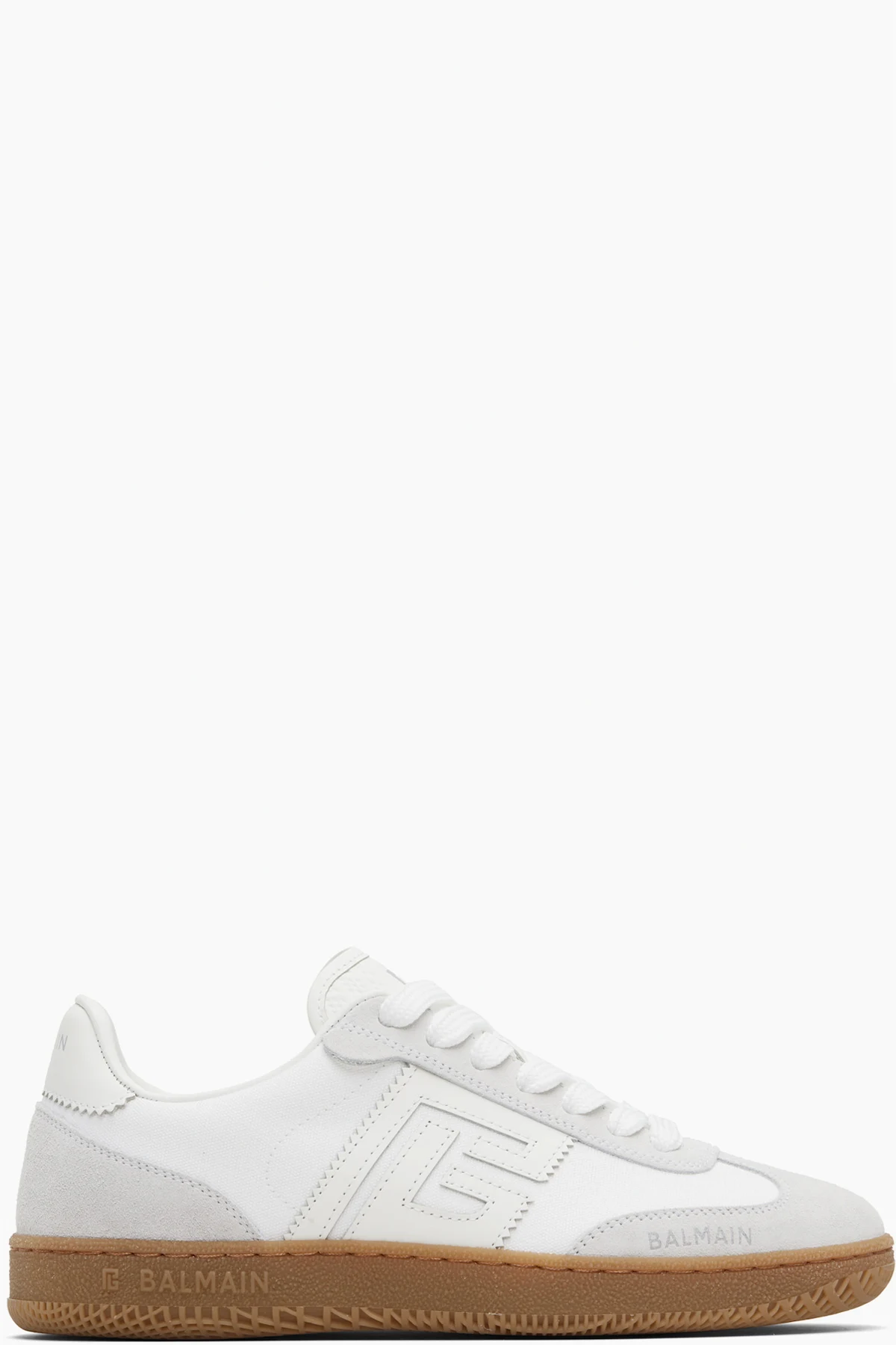 White Leather & Canvas Swan Sneakers