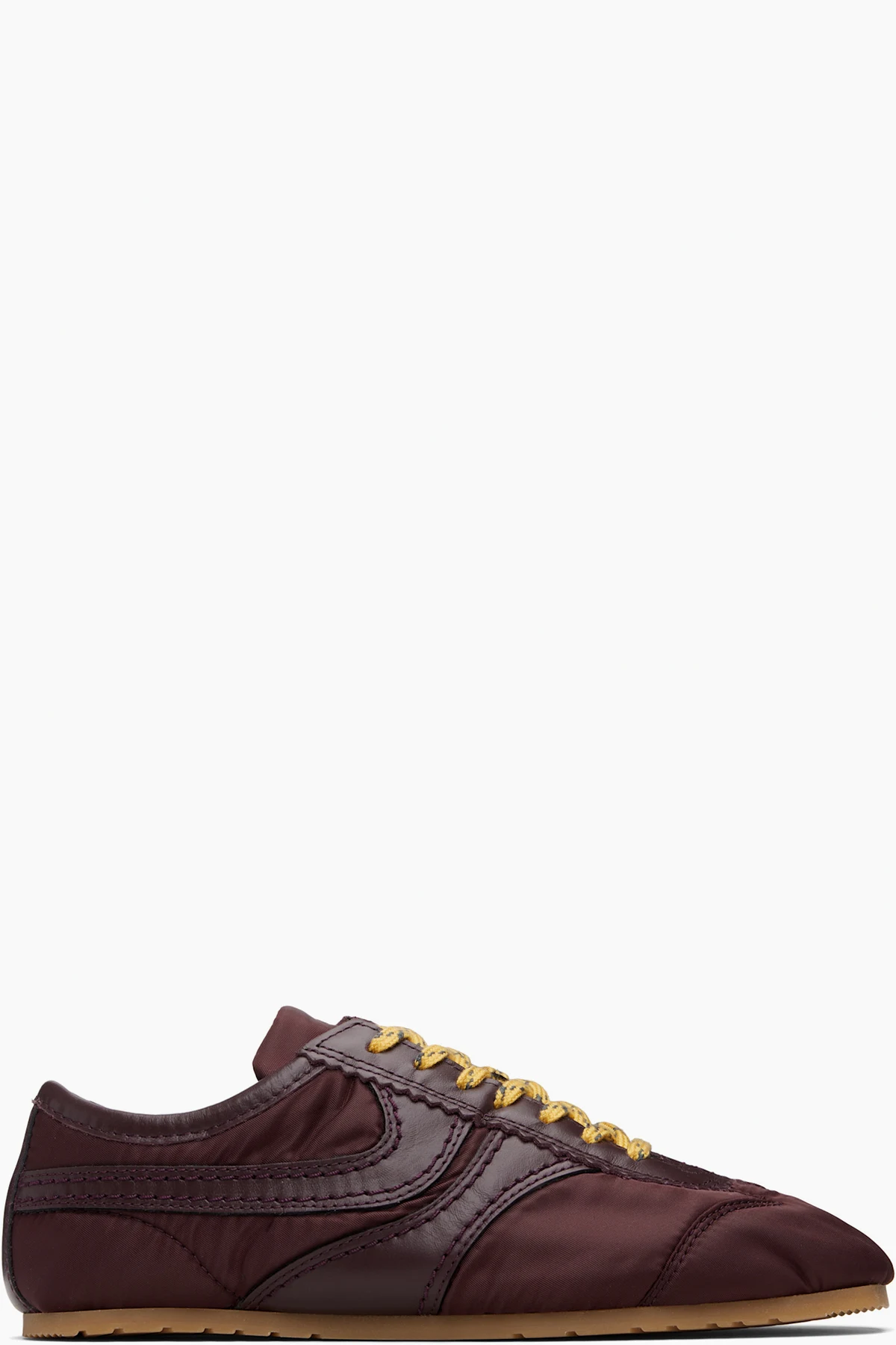 Burgundy Nylon Sneakers