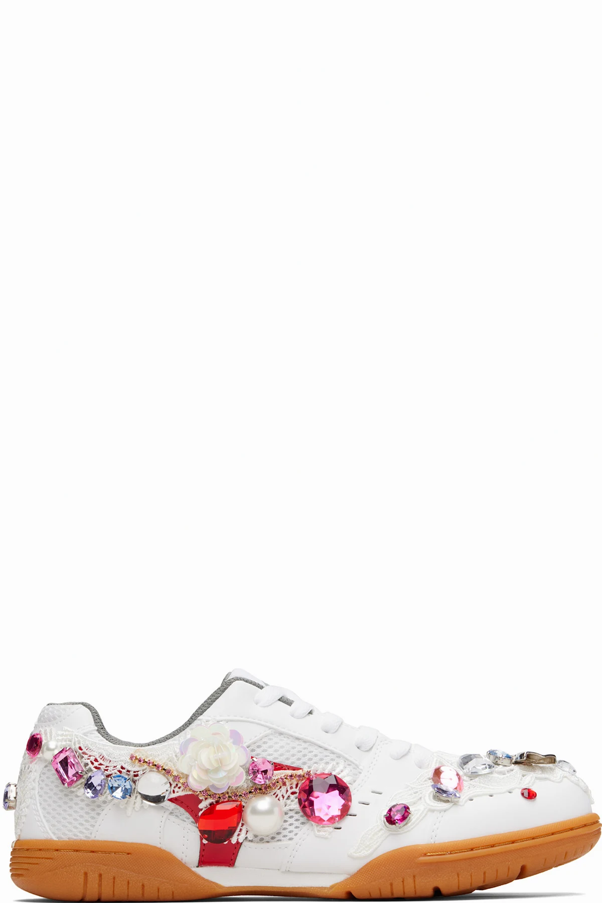 White Mizuno Edition Embellished School Sneakers