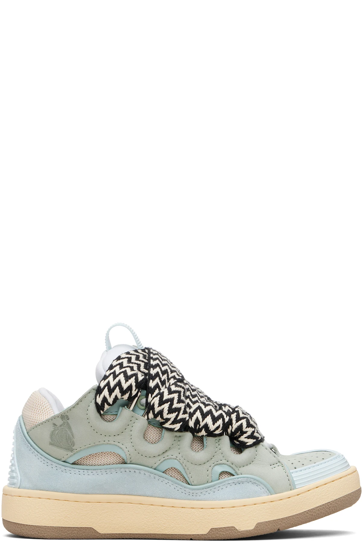 Green & Blue Leather Curb Sneakers