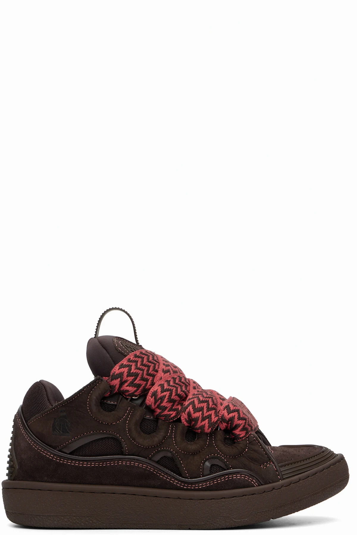 Brown Curb Leather Sneakers