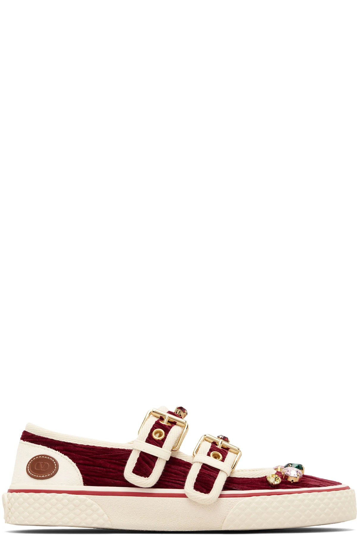 Red Double Buckle Sneakers