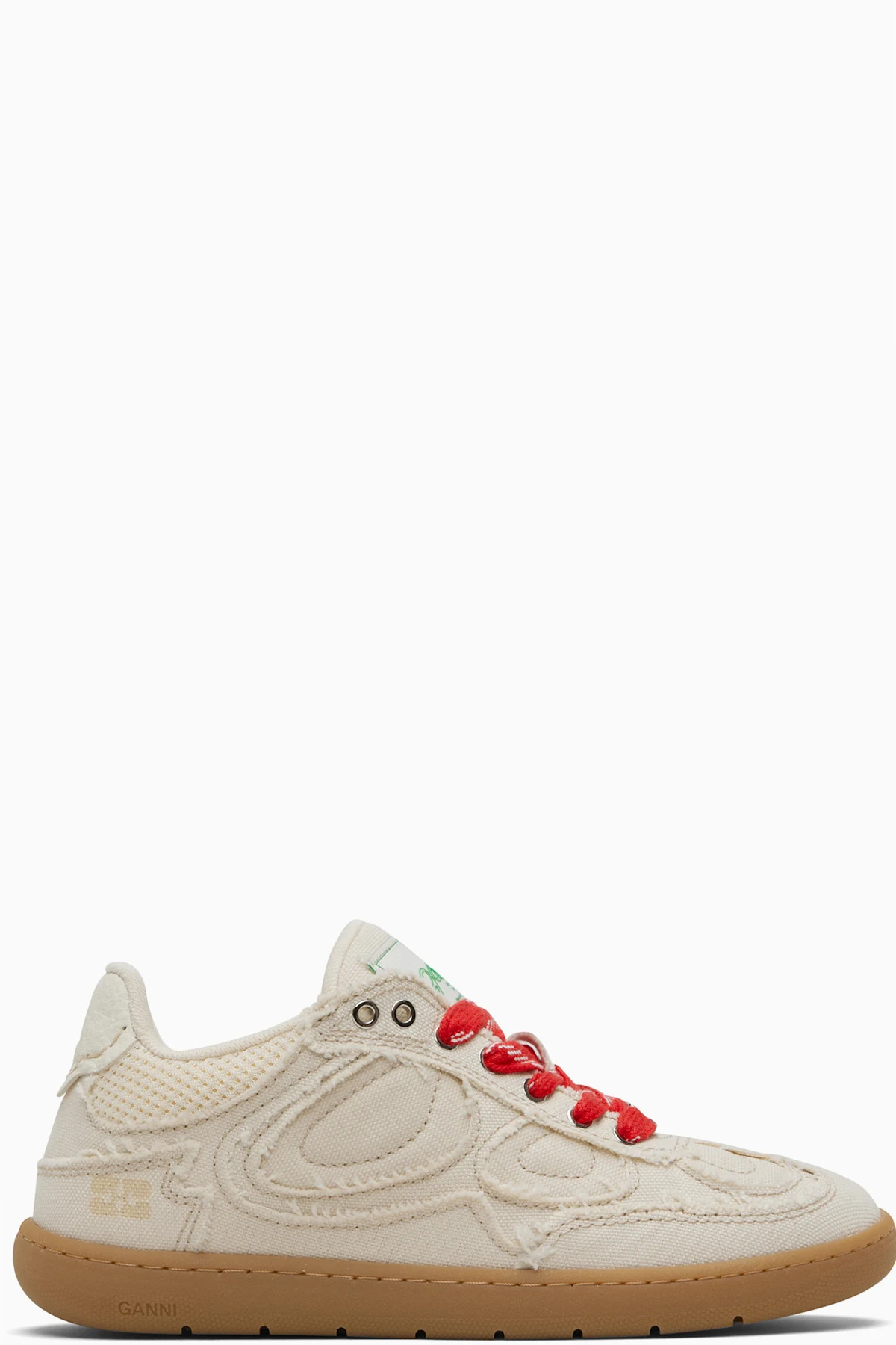 Beige 08 Canvas Raw Edge Sneakers