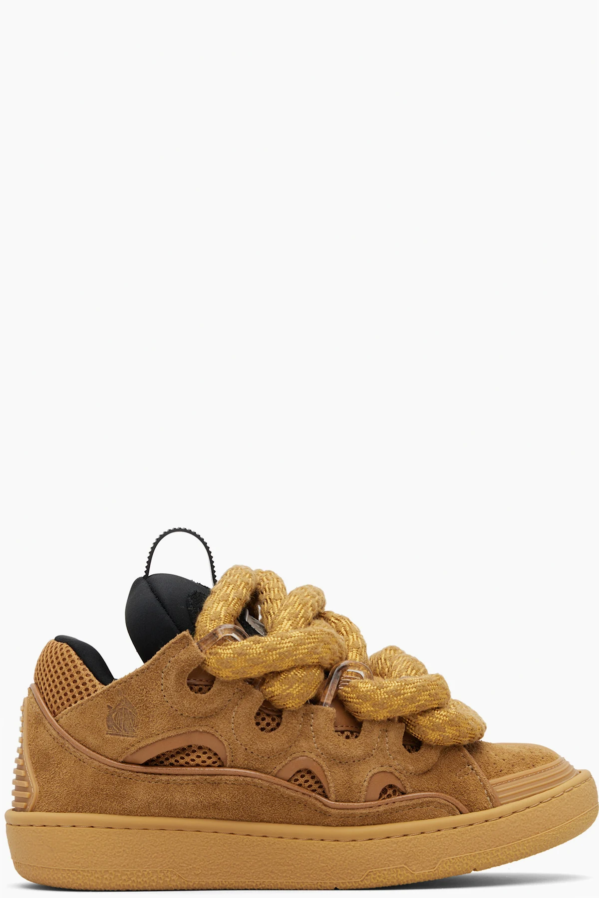 Tan Curb Leather With Snake Laces Sneakers