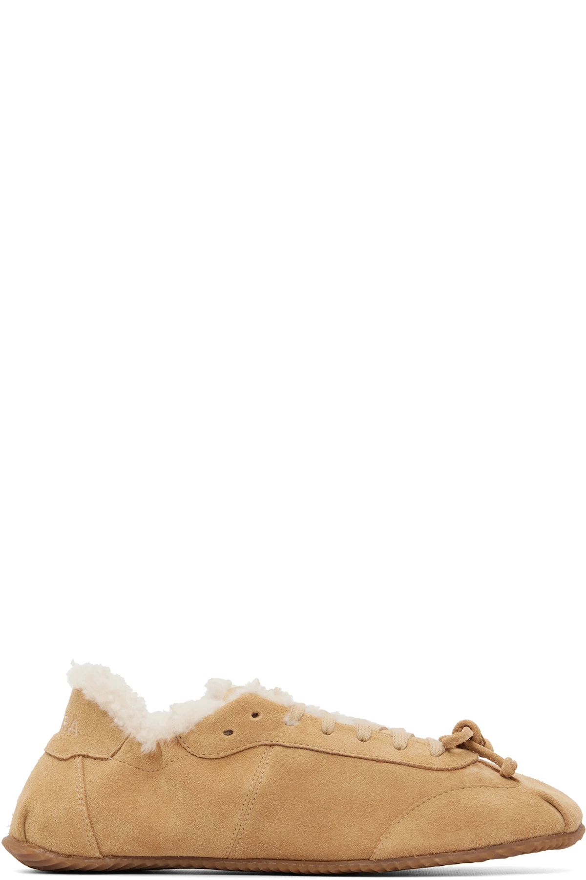 Beige Ballerina Shearling Sneakers