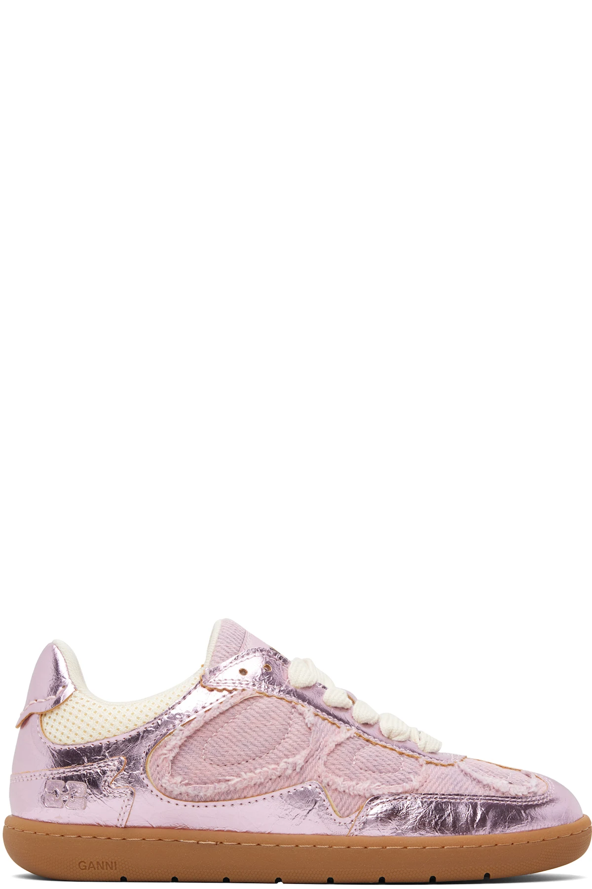 Pink Crinkle Metallic Sneakers