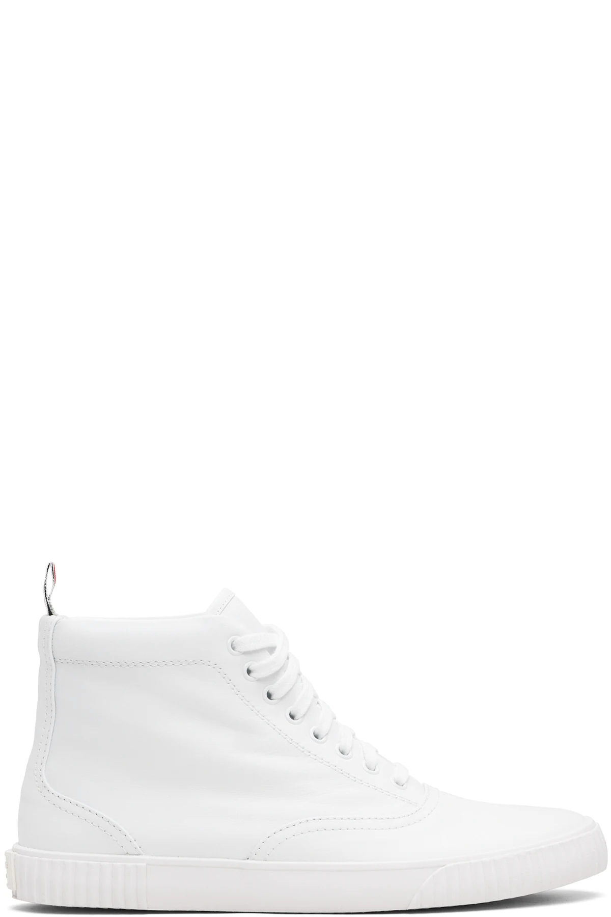 White Vitello Calf Leather High Top Heritage Sneakers