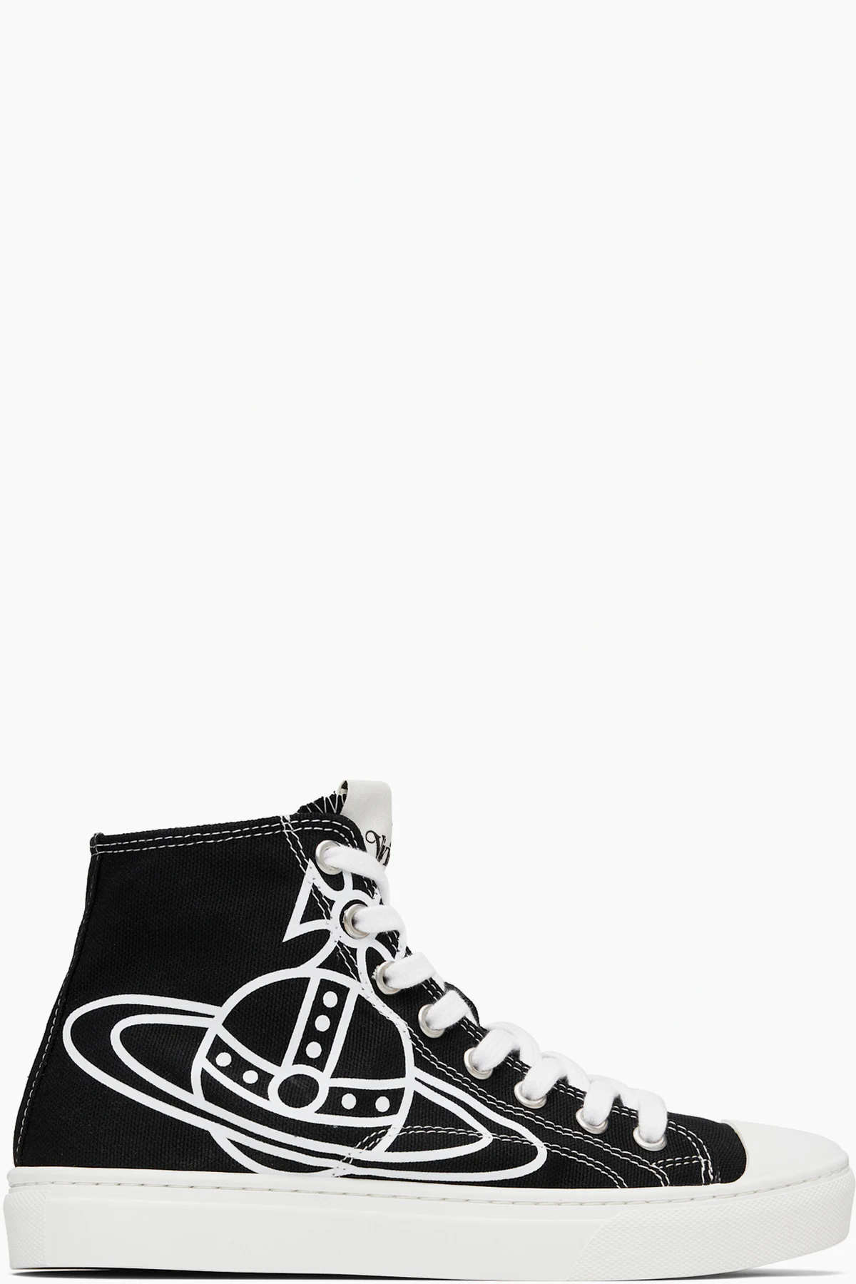Black Plimsoll High Top Canvas Sneakers
