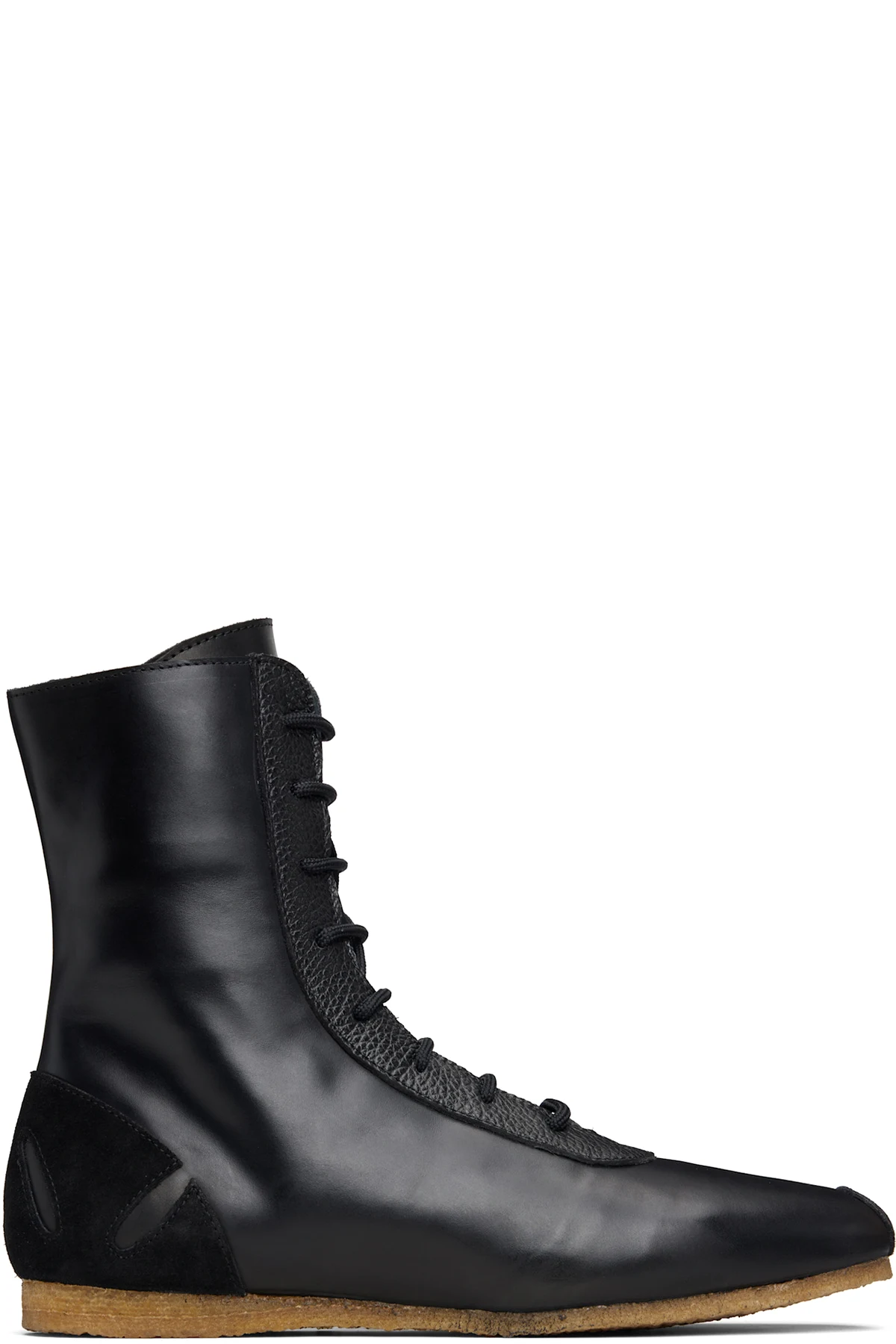 Black Slash Heel Boxer Sneakers