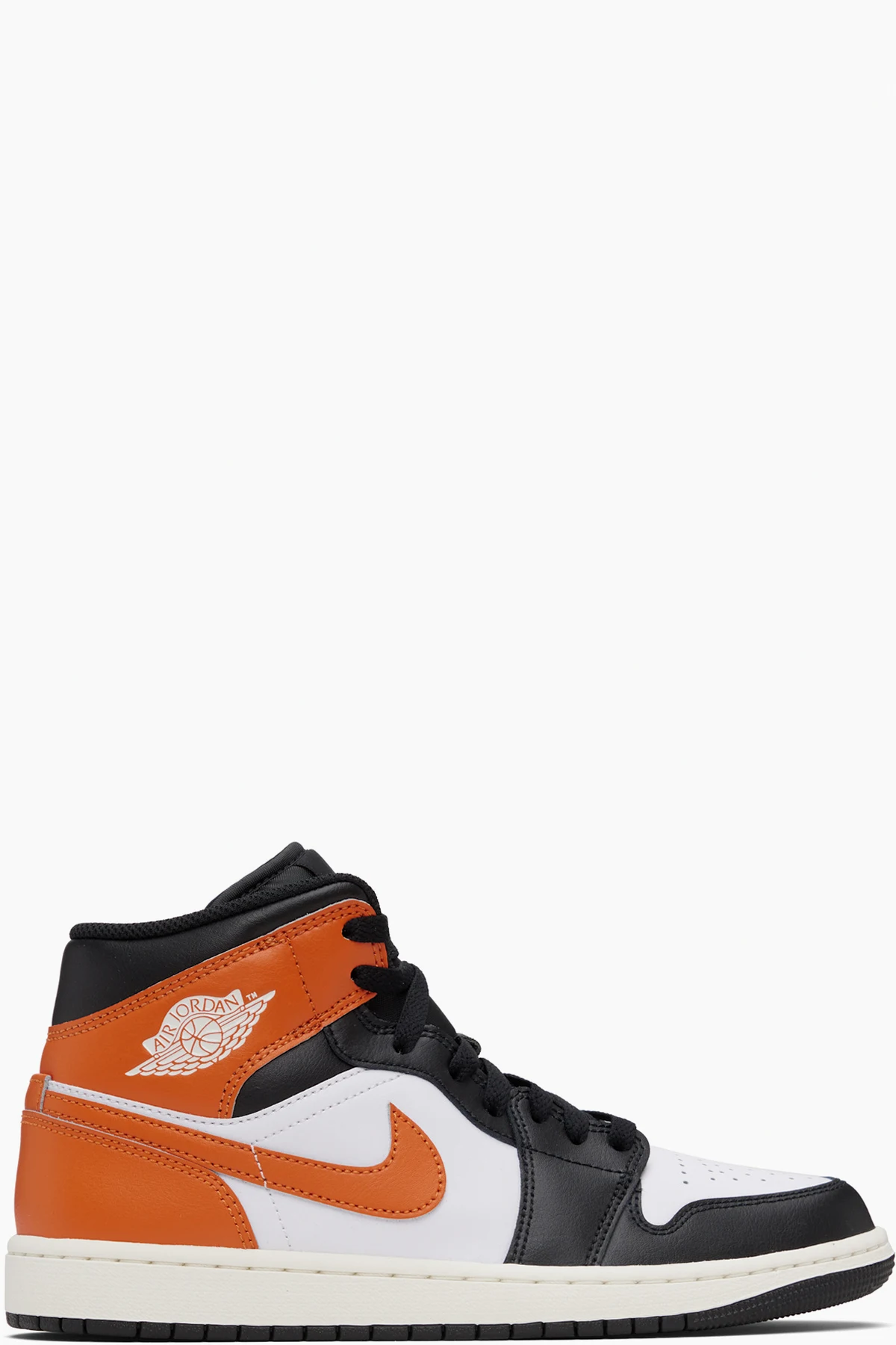 Black & Orange Air Jordan 1 Mid Sneakers