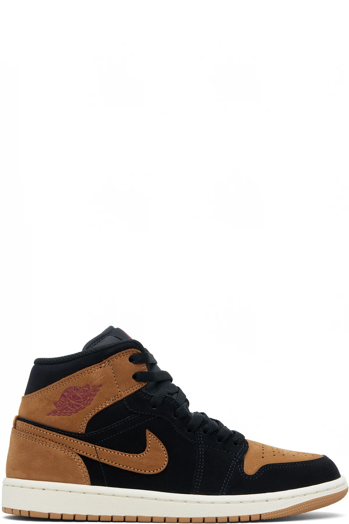 Black & Tan Air Jordan 1 Mid SE Sneakers