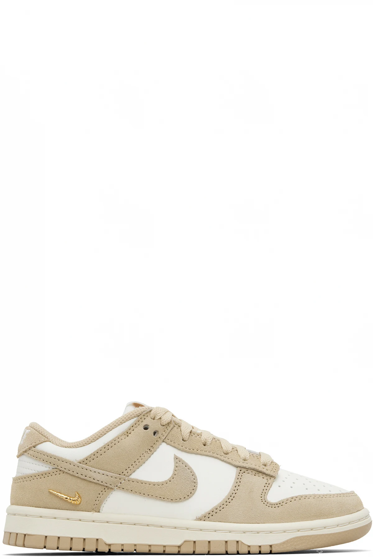 Beige & Off-White Dunk Low Suede Sneakers