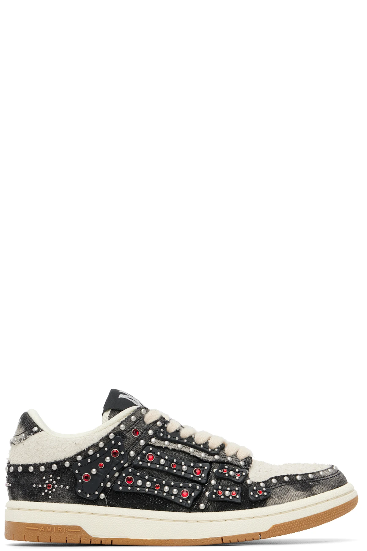 Black & White Stud Skel Top Low Sneakers
