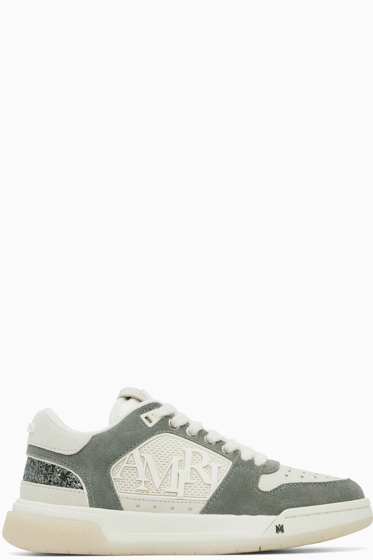 Green & Off-White Glitter Classic Low Sneakers