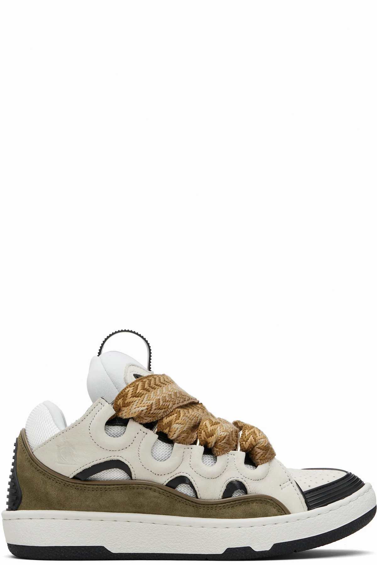 Off-White & Khaki Curb Leather Sneakers