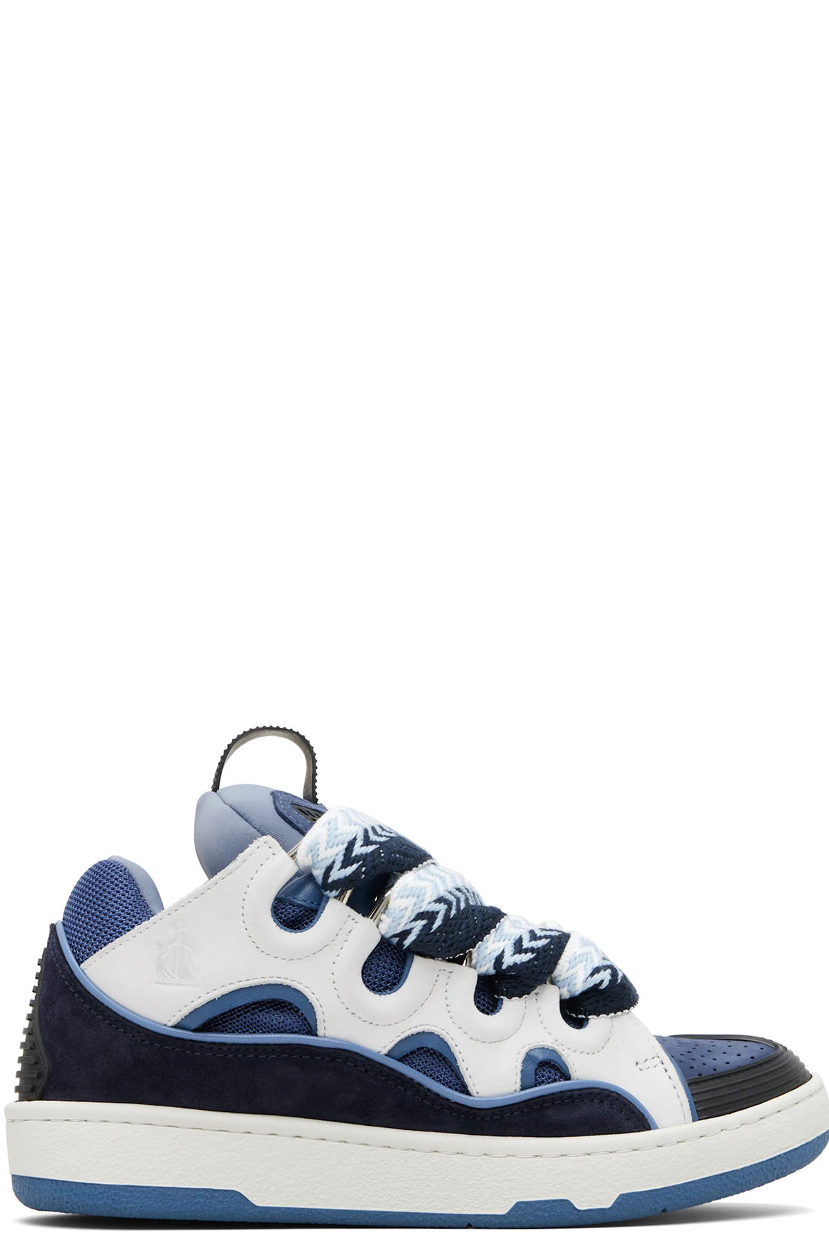 Blue Curb Leather Sneakers